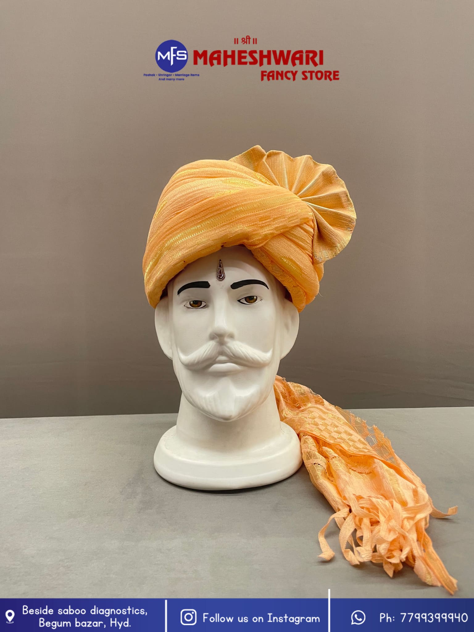 MFS Wedding Essentials - Peach Swagat Pagdi